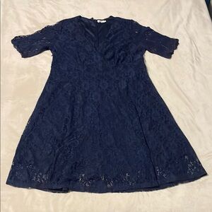 Elegant Navy Lace Dress